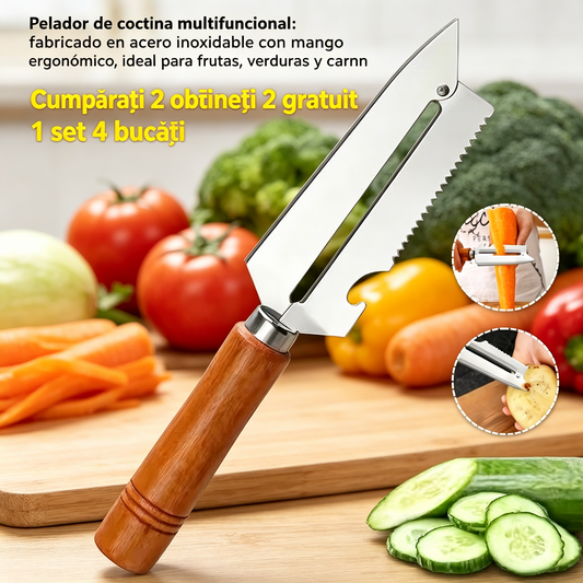 🥕 Cumpărați 2 obțineți 2 gratuit! ✨ Pelador de cocina multifuncional: fabricado en acero inoxidable con mango ergonómico, ideal para frutas, verduras y carne 🔪
