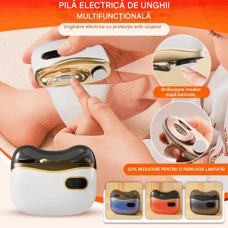 ✂️💅🔥 Pilă de unghii electrică multifuncțională, unghier electric cu protecție anti-ciupire