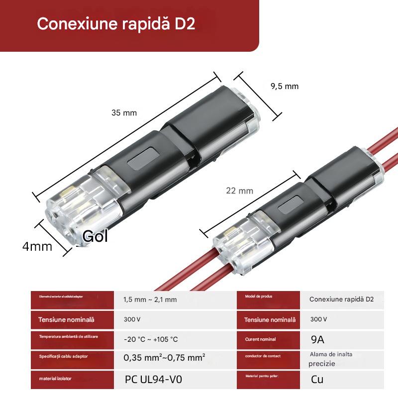 🏆【40 buc】Conector cu cablu dublu cu clemă de blocare