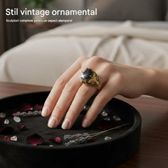🖤🔥💍【🔥【Cumpărați 1 obțineți 1 gratuit】2 buc 99 lei——💍Fiecare articol costă doar 49,5 lei】🔥 Inel vintage de lux💫 Inel cu pietre prețioase