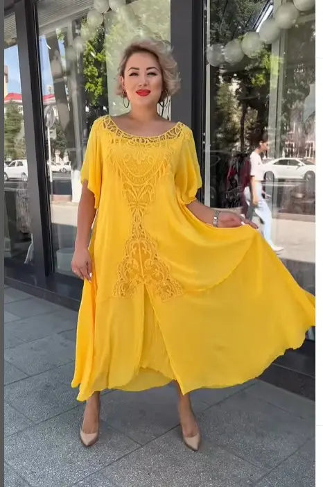 👗2026 Nouă rochie de damă largi din dantelă mărime mare